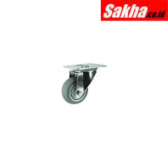 Atlas ATL9457401C Workholders Stainless Steel Swivel Plate Rubber Tyre Castor 100mm